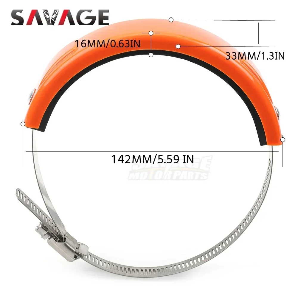Universal Motorcycle  Exhaust Protection Cover Heat Shield 100mm-140mm 5 Colors Adjustable Protector Pipe Fixing Rings
