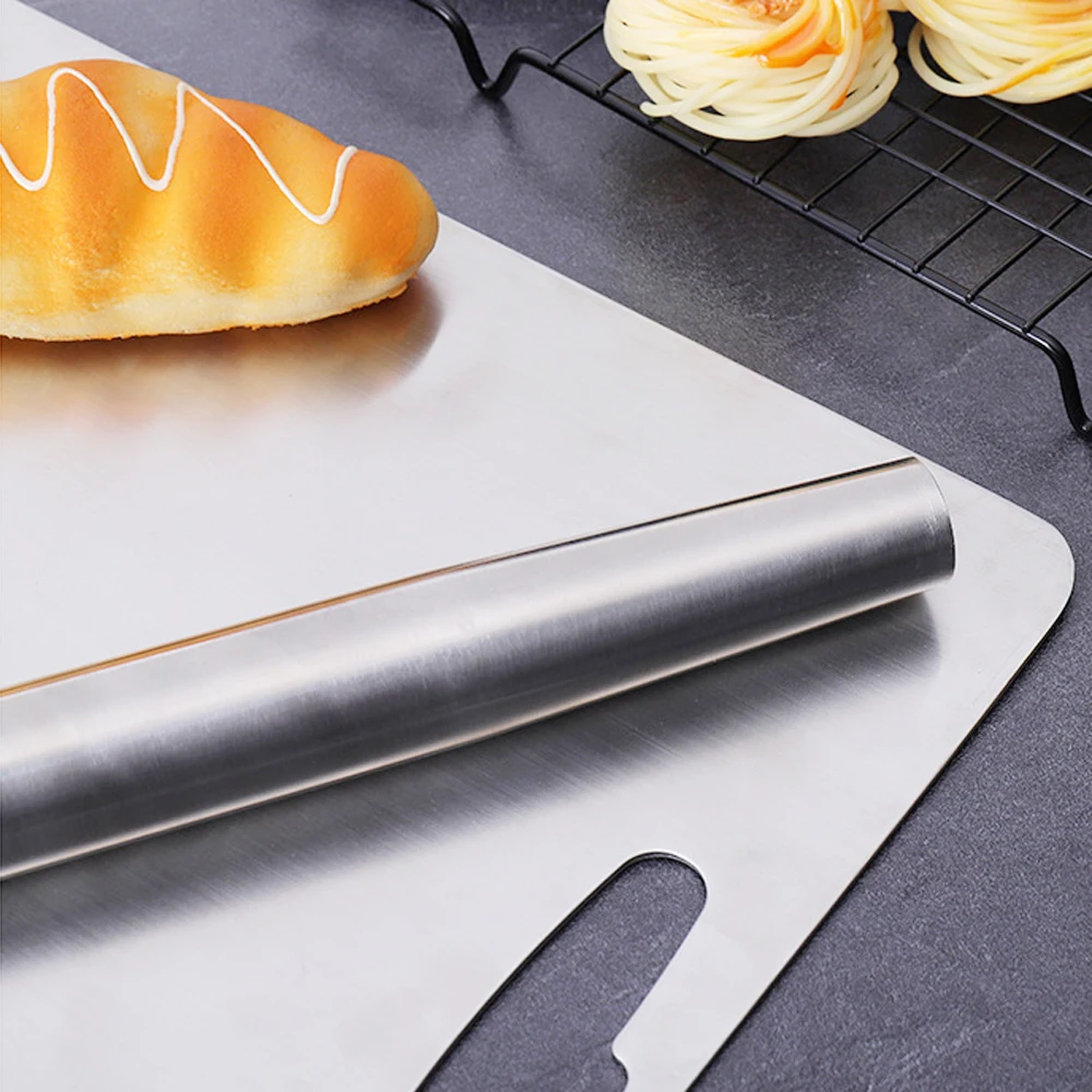 Useful Stainless Steel Non-Stick Rolling Pin Metal Smooth Dough Roller For Making Dumpling Cookie & Pastry Dough Fondant Rollers