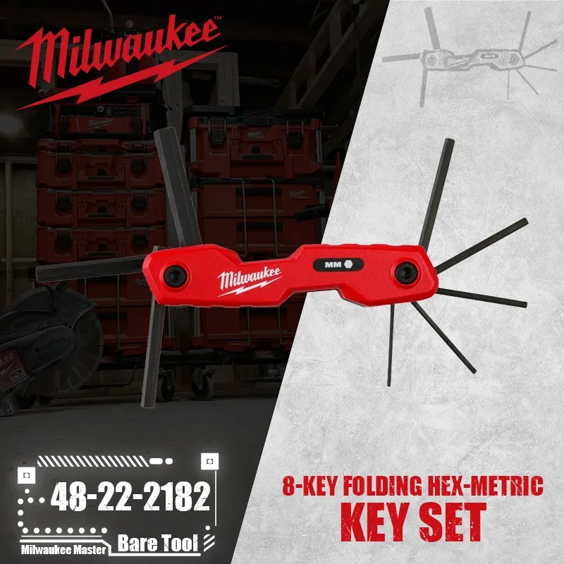 Milwaukee 48-22-2182 8-Key Folding Hex Key Set Metric Hand Tool