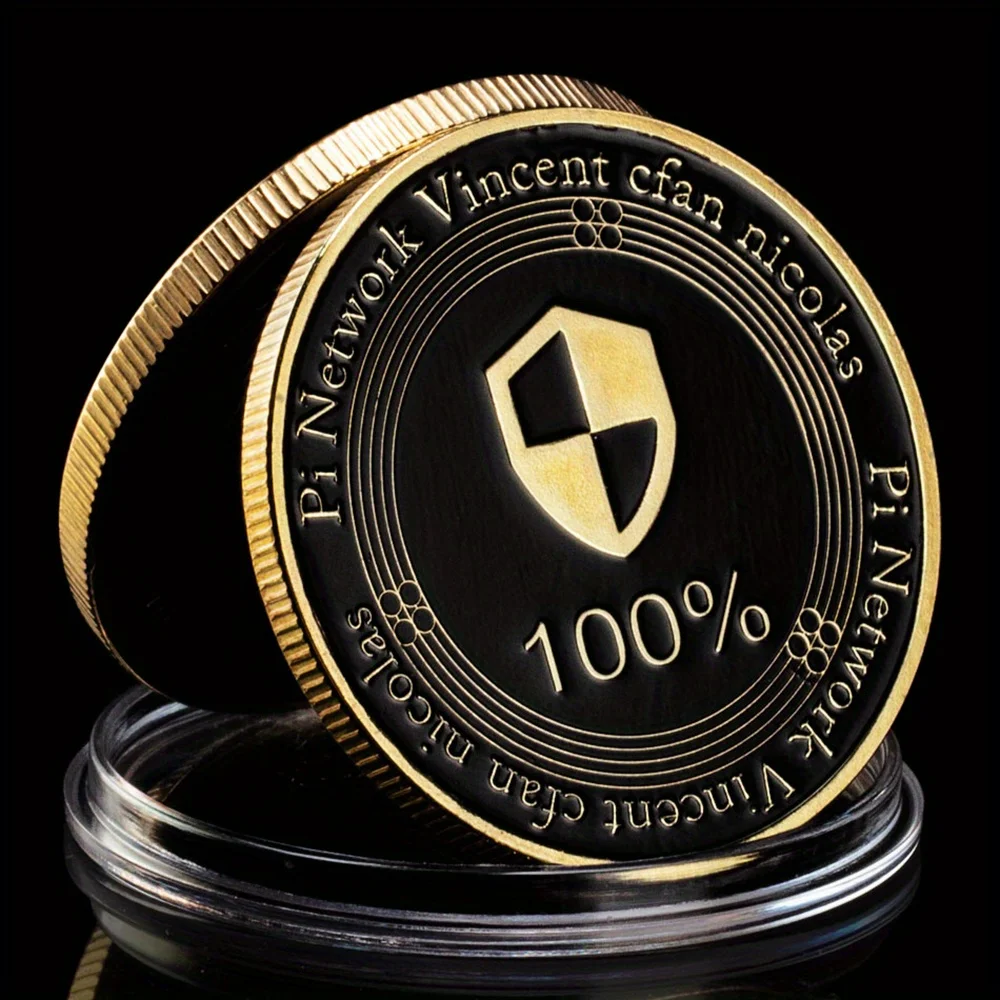 Pi Network Vincent Cfan Nicolas Collectible Golden Plated Souvenir gift Crypto Coin Commemorative Coin