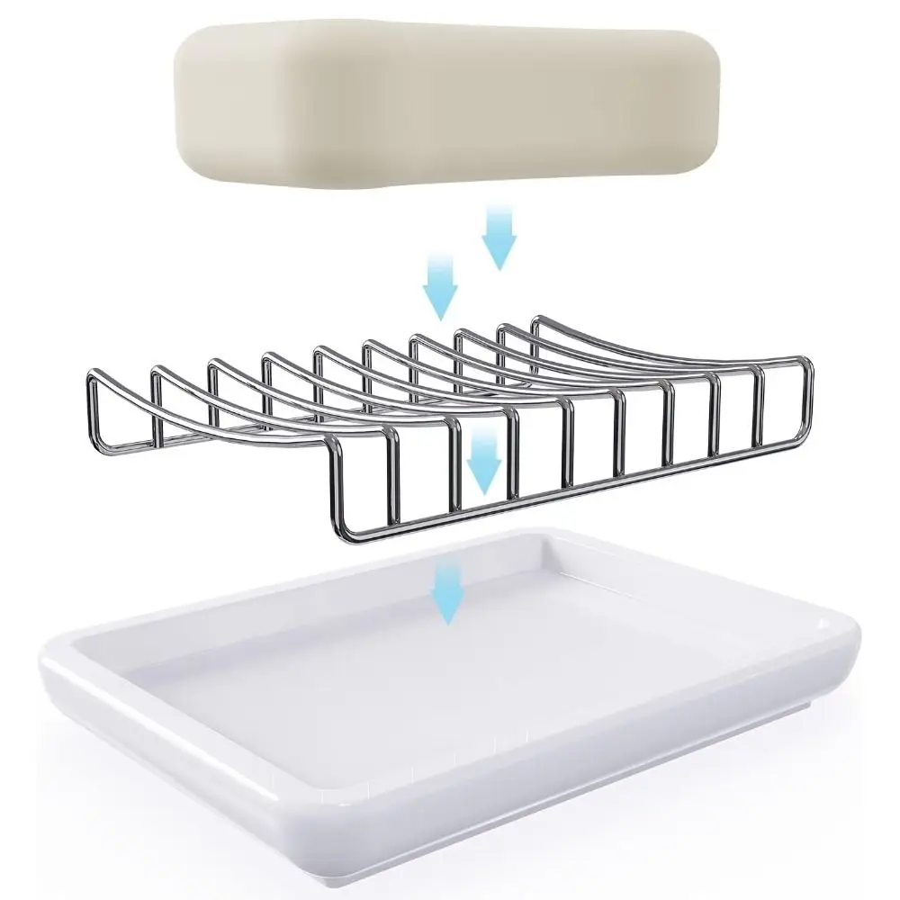 

Многофункциональная керамическая мыльница из нержавеющей стали с дренажем, прочная, антикоррозийная, для дома