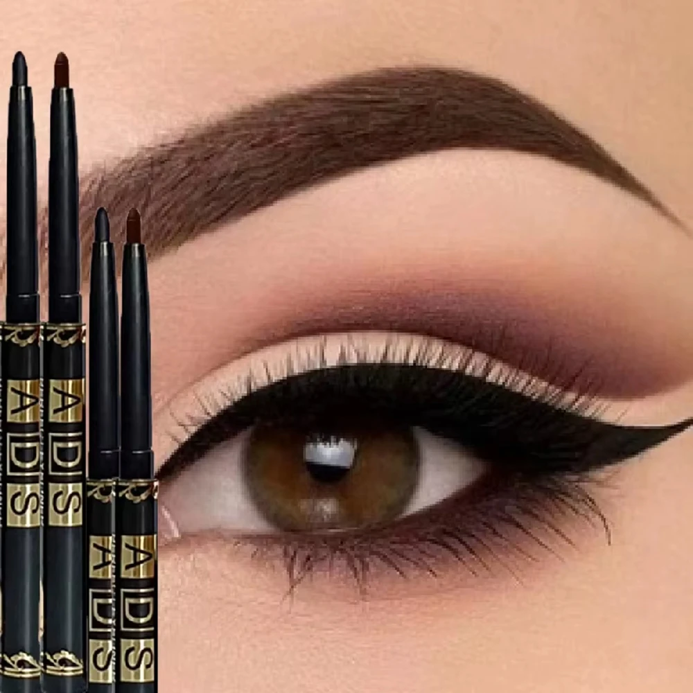 5本の防水ブラックブラウンアイライナーペンシル-汚れ防止、長持ち&初心者に優しい滑らかな高着色パンクアイメイクアップ