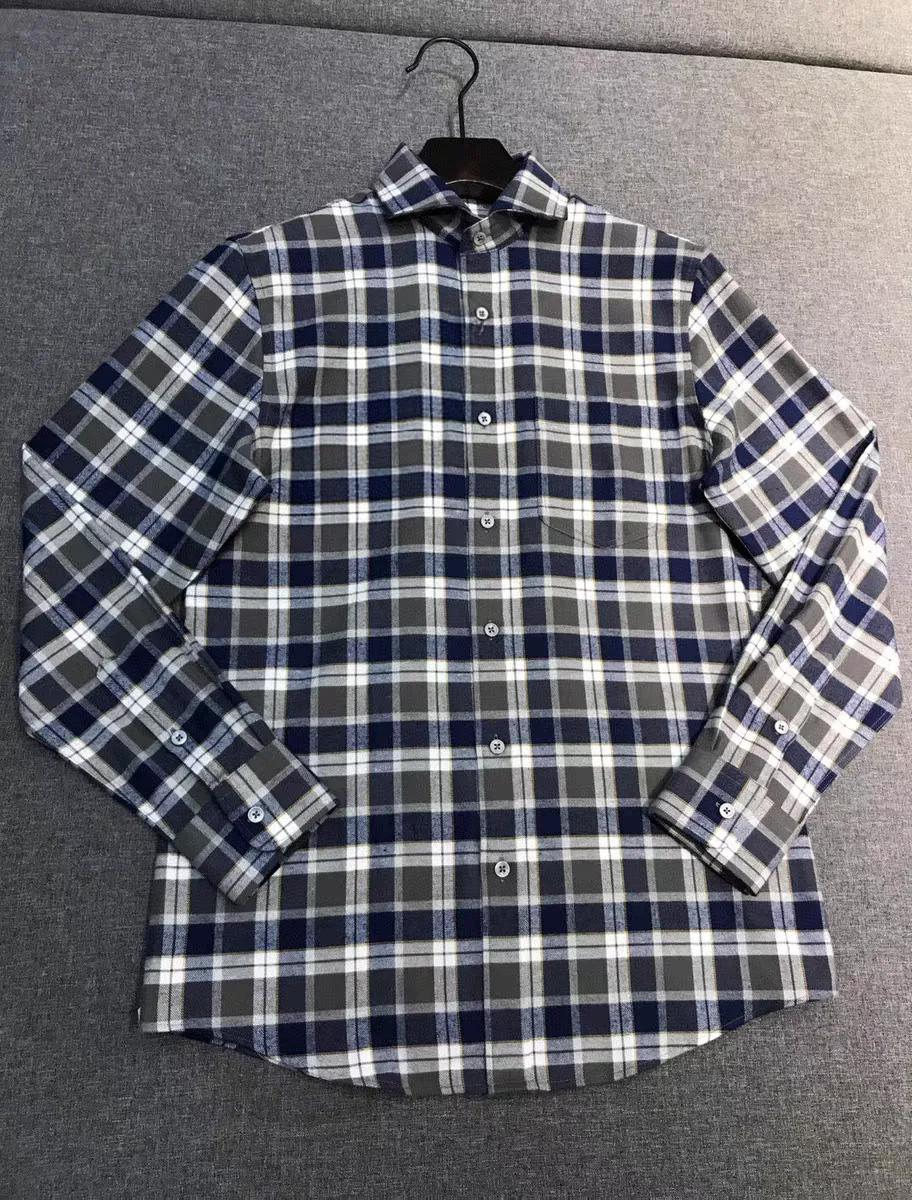 

Italian Sle Men's irt Luxury Casual Long Sve Plaid Busin Ele irt Autumn Spring Season Floing Stand Fit