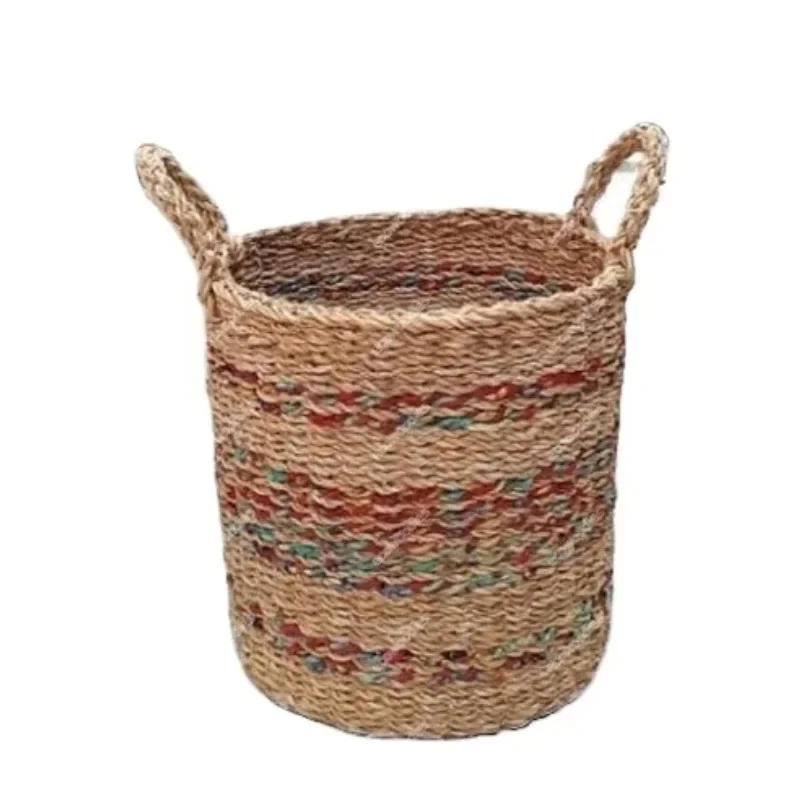 

Hand woven rattan laundry basket