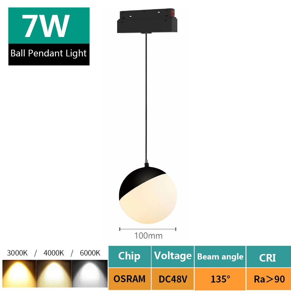 Magnetische Hanglamp Bal Decoratie Kroonluchter Smart Home Dimbare Zigbee Dali Led Magnetisch Spoor Licht 48V Magneet Rail Lamp