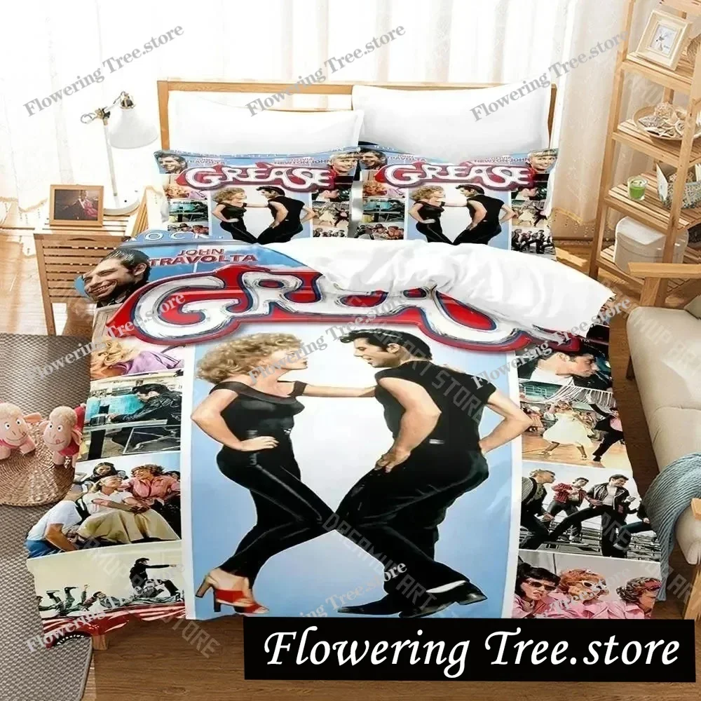 

3D Print Grease Bedding Set Boys Girls Twin Queen King Size Duvet Cover Pillowcase Bed boys Adult Home Textileextile029