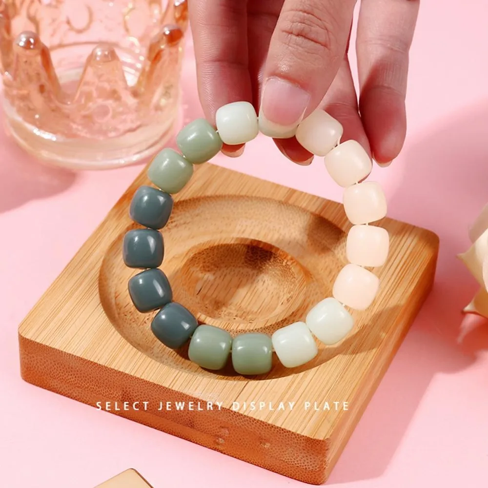 Wooden Handstring Bracelet Display Stand Design Craft Storage DIY Jewelry Making Organizer Accessories Tray