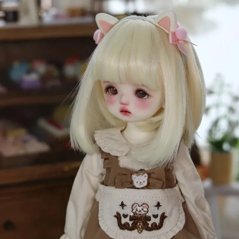 

Парик куклы BJD для челки размера 1/6, золотой парик с головой бобо, аксессуары для куклы