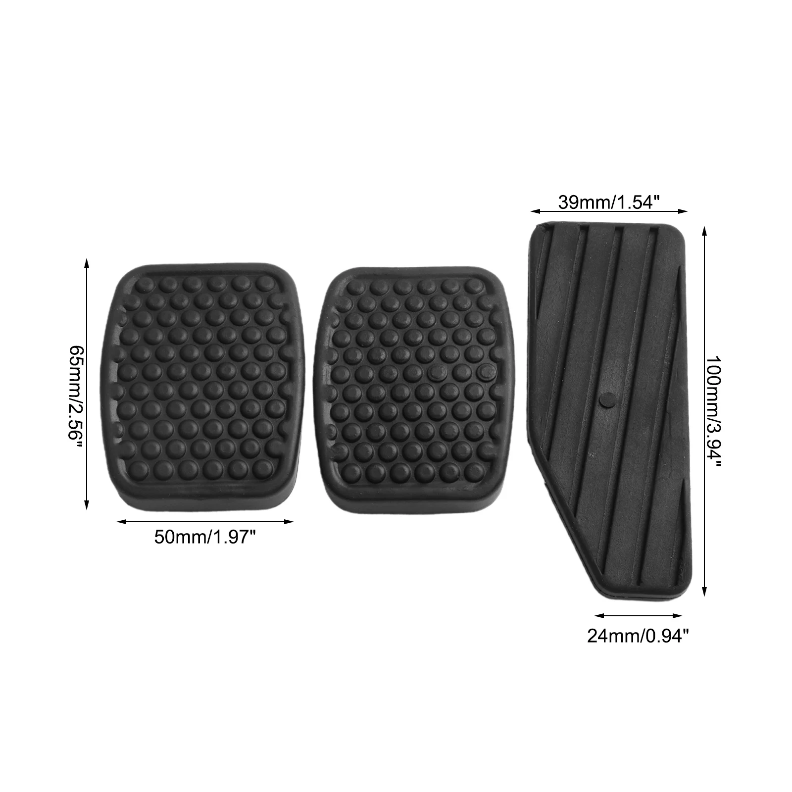 Improved Traction Pedal Pad Set for Suzuki Swift Set of 3 Rubber Covers for Accelerator Clutch and Brake Pedals