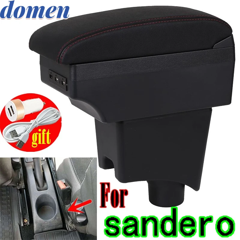 

For Renault Sandero Armrest box For Dacia Logan central Store content Sandero Logan armrest box