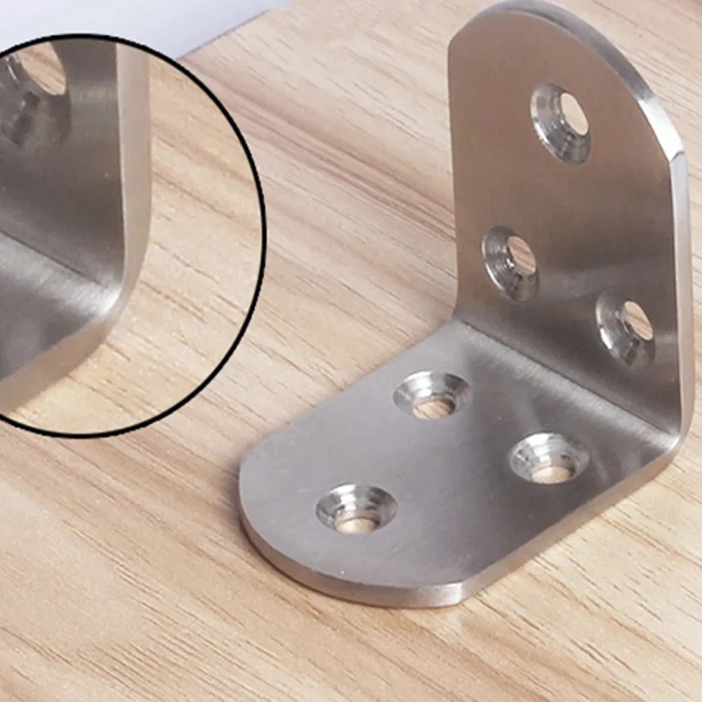 Heavy Duty L-Shaped Stainless Steel Bracket Angle Solid Stainless Steel 90-Degree Joint Support Right Angle Bracket Bracket,