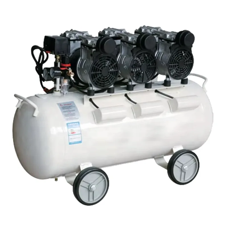 Low Noise Oli Free 24L tank 8bar 1.6CFM 50L /min Silent Dental 600W air Compressor