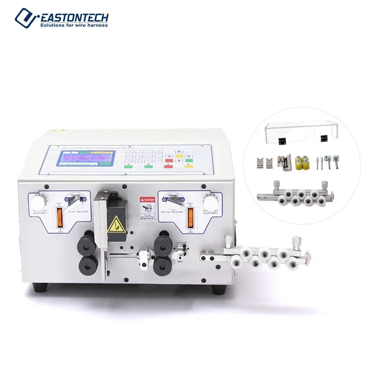 EW-03B Full automatic stripper machine stripping for PVC Braided Fiberglass Wire cable range 0.1-8 mm2