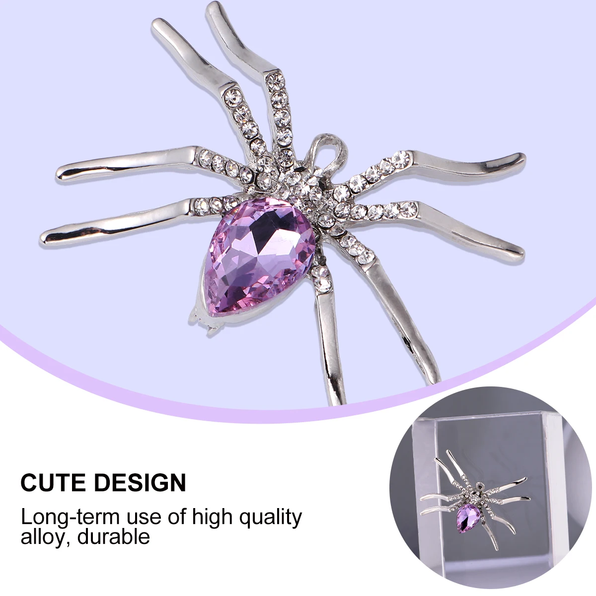 

2Pcs Alloy Spider Brooch Crystal Halloween Breastpin Stylish Pin for Clothes Hats Bag Decoration Spider Brooch