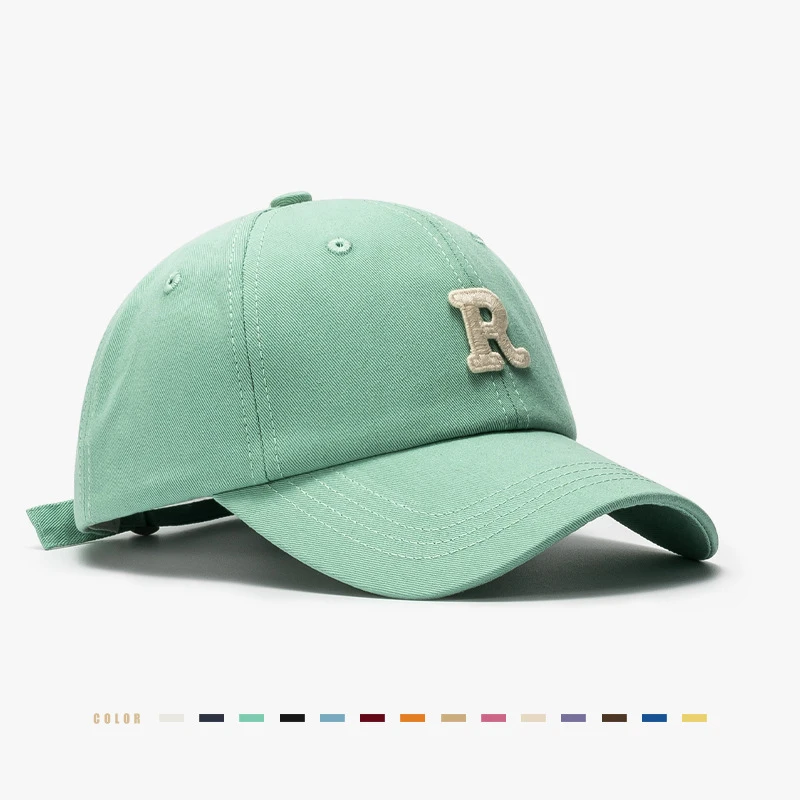 

Korean Style Letter R Baseball Cap Spring Summer Women Ponytail Hats Men Baseball Cap Cotton Outdoor Simple Visor Casual Cap New