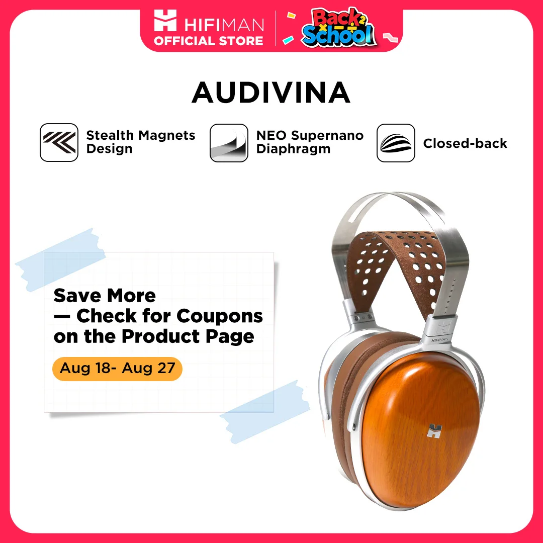 HIFIMAN AUDIVINA Cuffia da studio over-ear magnetica planare con retro chiuso