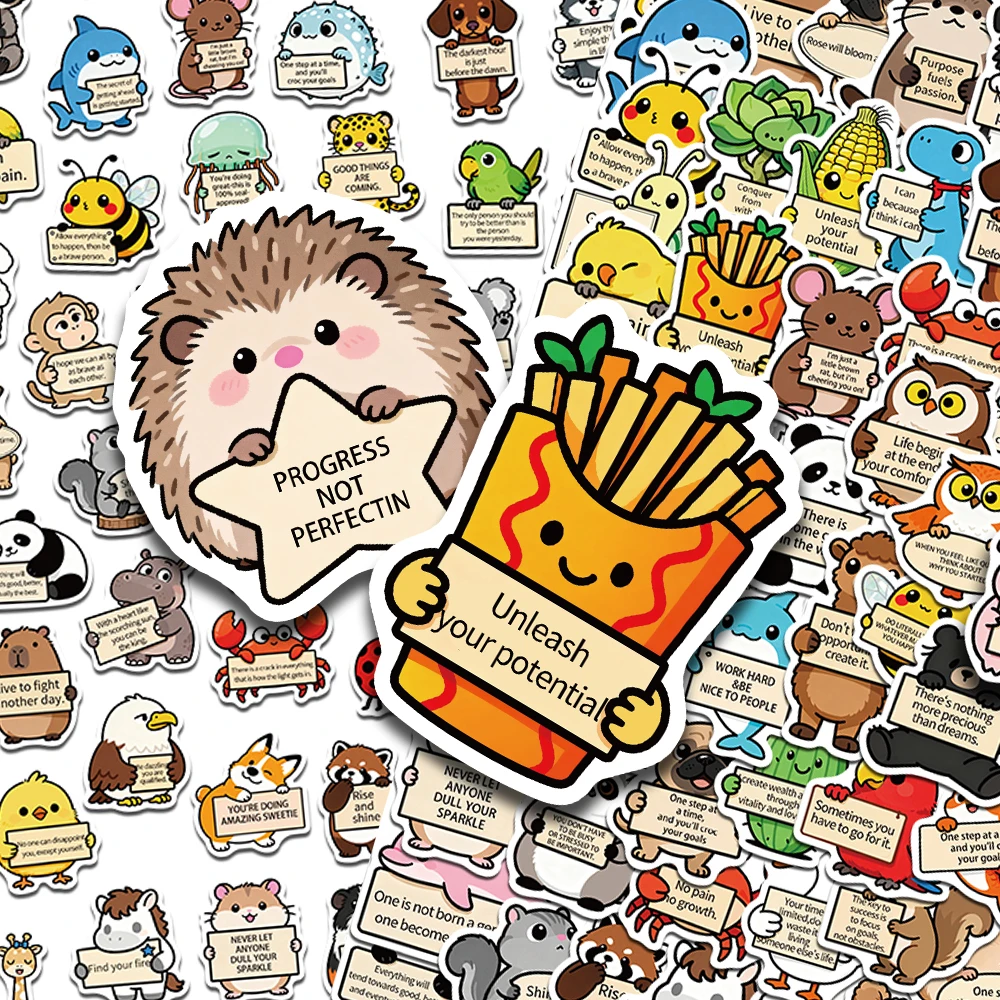 

50/100pcs Funny Emotional Support Animals Stickers Decals For Phone Scrapbook Skateboard Luggage DIY Graffiti Aesthetic Stickers
