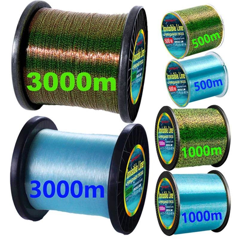 500M 1000M 3000M Niewidoczna żyłka wędkarska Speckle Karp Monofilament Spotted Fishing Line Fluorocarbon Coated Fishing Line Pesca