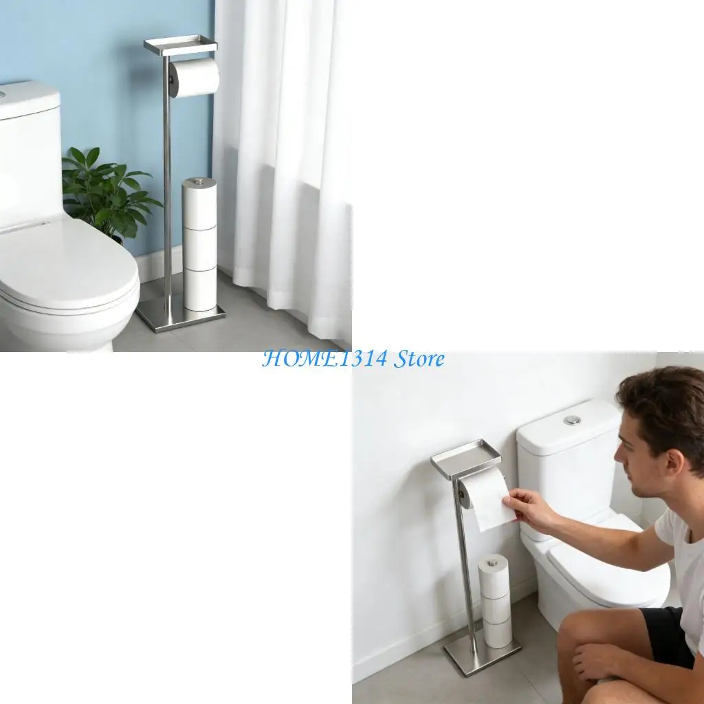 

M6CE Complimentary Standing Tissue Owner Rustless Transportable Shih tzus Bathroom Stability Simple Assembly Process