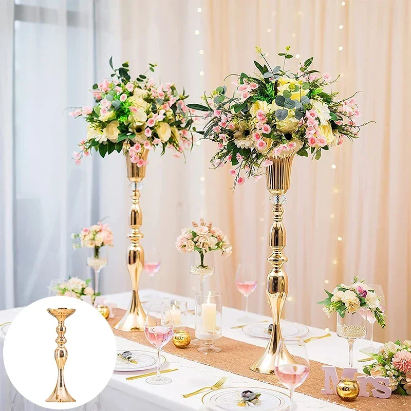 

Wedding Party Decor Metal Candle Holders Flowers Vase Candlestick Centerpieces For Road Lead Candelabra Centerpieces Decoration