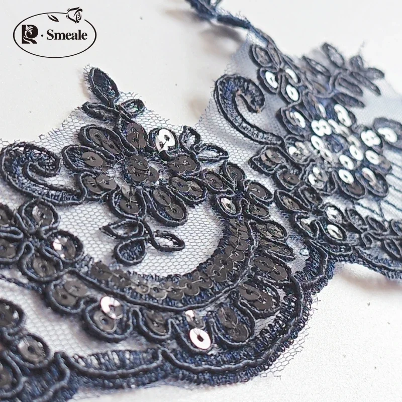 5Yards/lot Width11CM High Quality Border Line Polyester Sequin Lace Trim, Handmade DIY Wedding Dress Home Decoration Accessories
