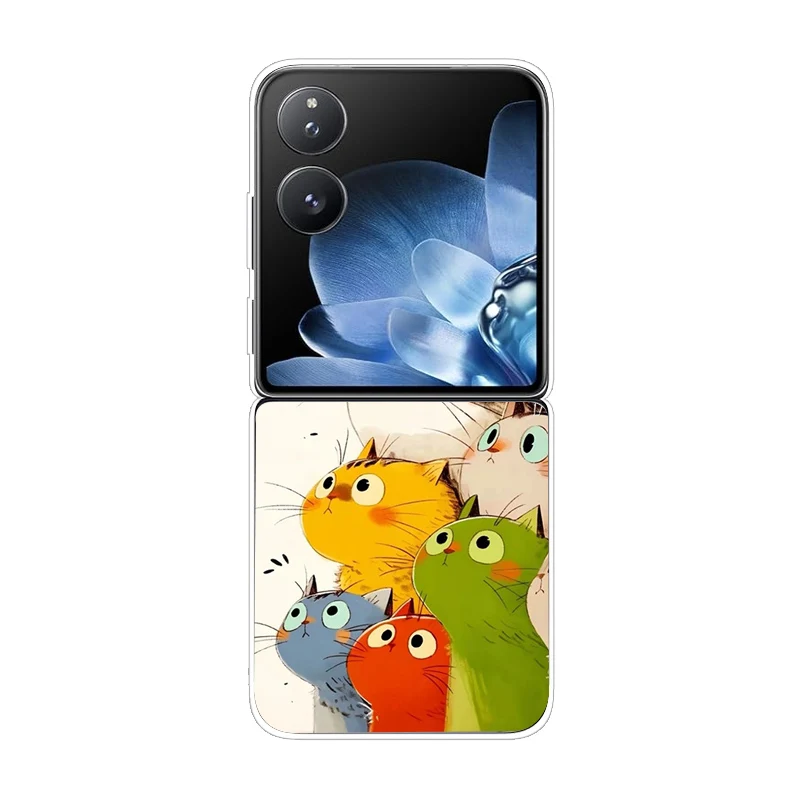 For Xiaomi Mi Mix Flip Fashion Painted Transparent Hard PC Folding For Xiaomi Mix Flip Clear Protector Ultra-Thin Cover Fundas view 4