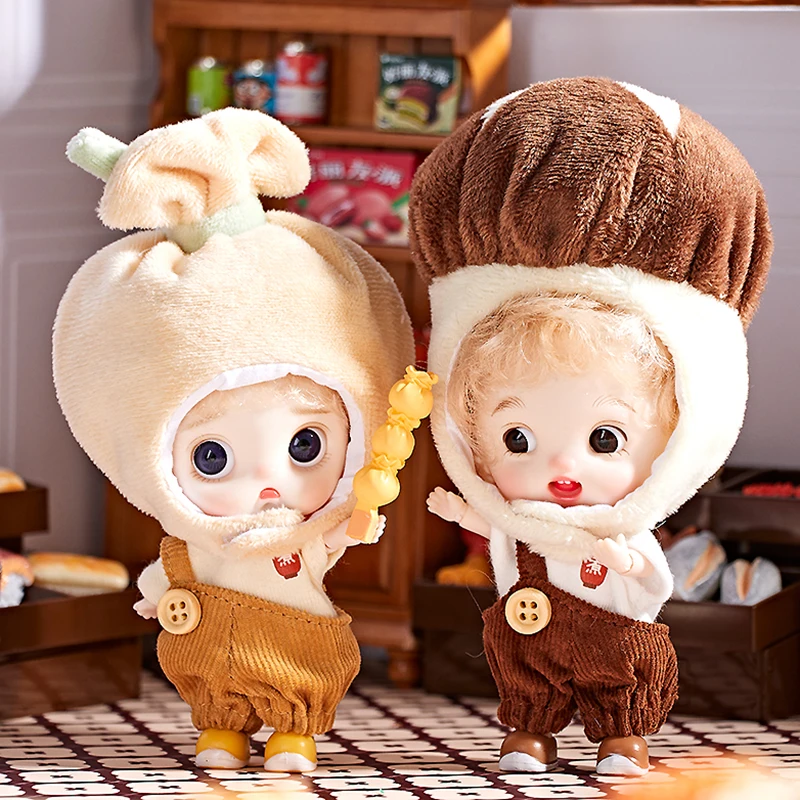 Premium Chef Outfit for OB11 BJD Dolls with Keychain Cute Cooking Series Fruit Vegetable Design DIY Miniature Hanging Decor Gift