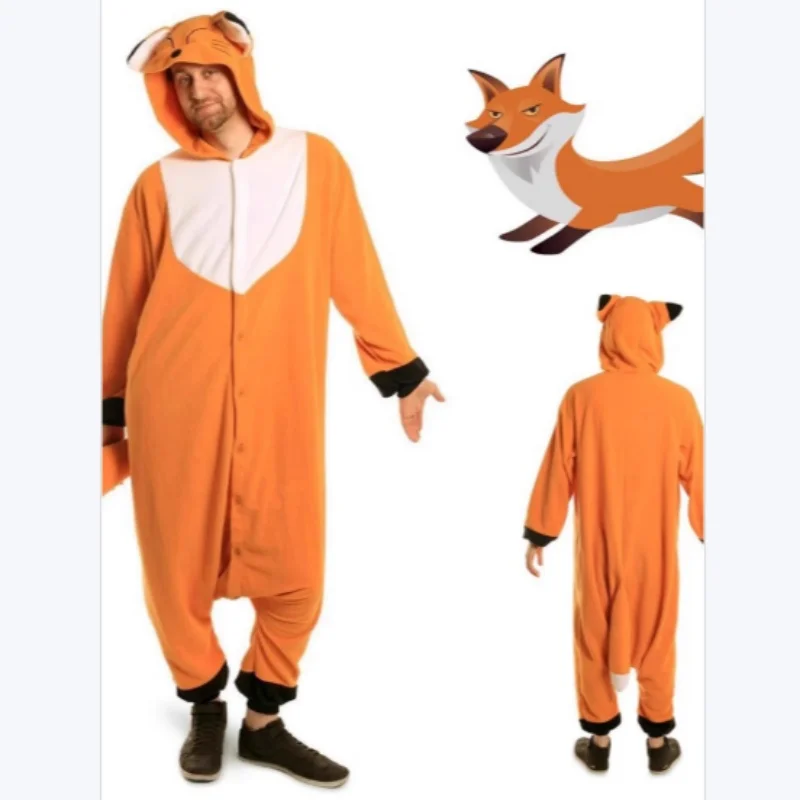 

﻿ Kawaii аниме лиса обезьяна кигуруми костюм косплей мультфильм комбинезон Хэллоуин Рождество меховой костюм одежда пижамы с капюшоном комбинезон