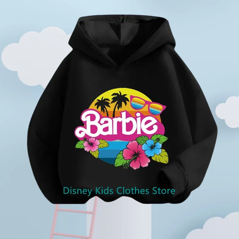 

Kids Kawaii Sweatshirt Hoodies Autumn Fashion Barbie Boys Girls Short Sweater T-Shirts Cotton Sexy Sexy Long Sleeve Crop Top