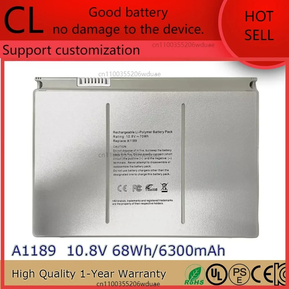 

Совершенно новый совместимый универсальный аккумулятор для ноутбука A1189 10,8 В 68 Втч для Apple MacBook Pro 17-дюймовый A1212 A1151 A1229 A1261 и т. д.