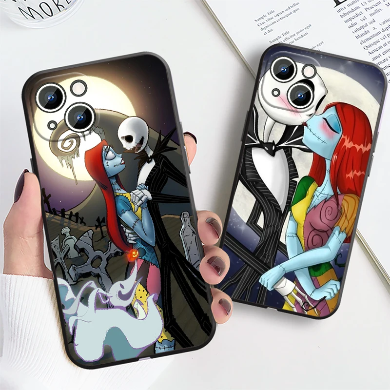 Pumpkin King Jack Anime For iPhone 15 14 13 12 11 XS XR X 8 7 SE Pro Max Plus Mini Black Back Phone Case