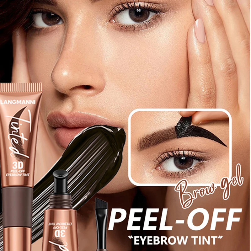 Lápiz de cejas desgarro, crema de Gel de tatuaje de cejas duradera semipermanente, resistente al agua, lápiz de cejas que se decolora, maquillaje coreano