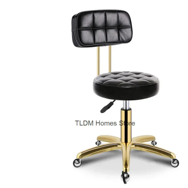 Poltrona da barbiere girevole di lusso per salone di bellezza Sedie da ufficio moderne con schienale mobile in metallo Sedia da salone creativa per parrucchiere