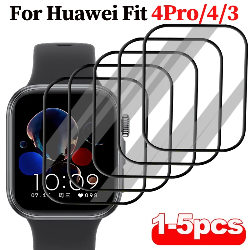 1-5Pcs 9D Curved Film For Huawei Watch Fit 4 SmartWatch Screen Protector Not Glass Huawei Watch Fit 4Pro Watch Fit 3 Full Cover
