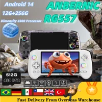 ANBERNIC RG 557 reproductor de vídeo Retro RG557 consola de juegos portátil pantalla AMOLED de 5,48 ""Android compatible con FOTA WIFI Streaming PSP PS2