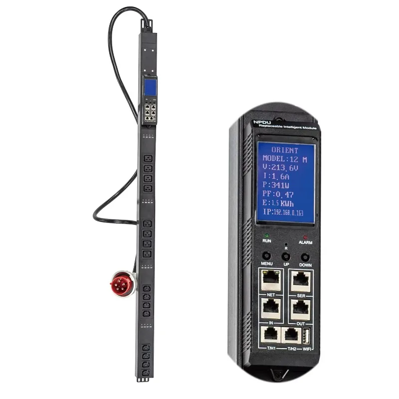 

380 В, 415 В, 63 А, Rj45, 3-фазное крепление в стойку, измерированное C13 C14, IP Pdu, 240 В, высокая мощность, тип стойки, интеллектуальная розетка PDU