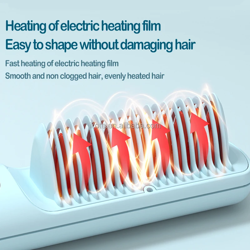 فرشاة تمليس الشعر متعددة الوظائف المحمولة الاحترافية سريعة التسخين للسفر، مشط متين منزلي