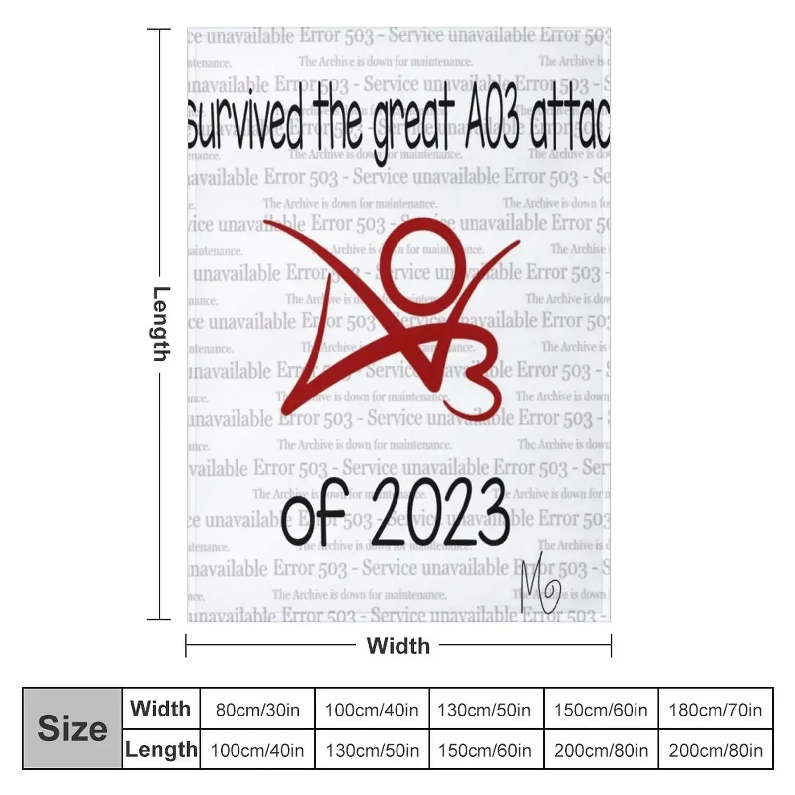 I survived the great AO3 attack of 2023 Throw Blanket Warm For Decorative Sofa for babies Blankets