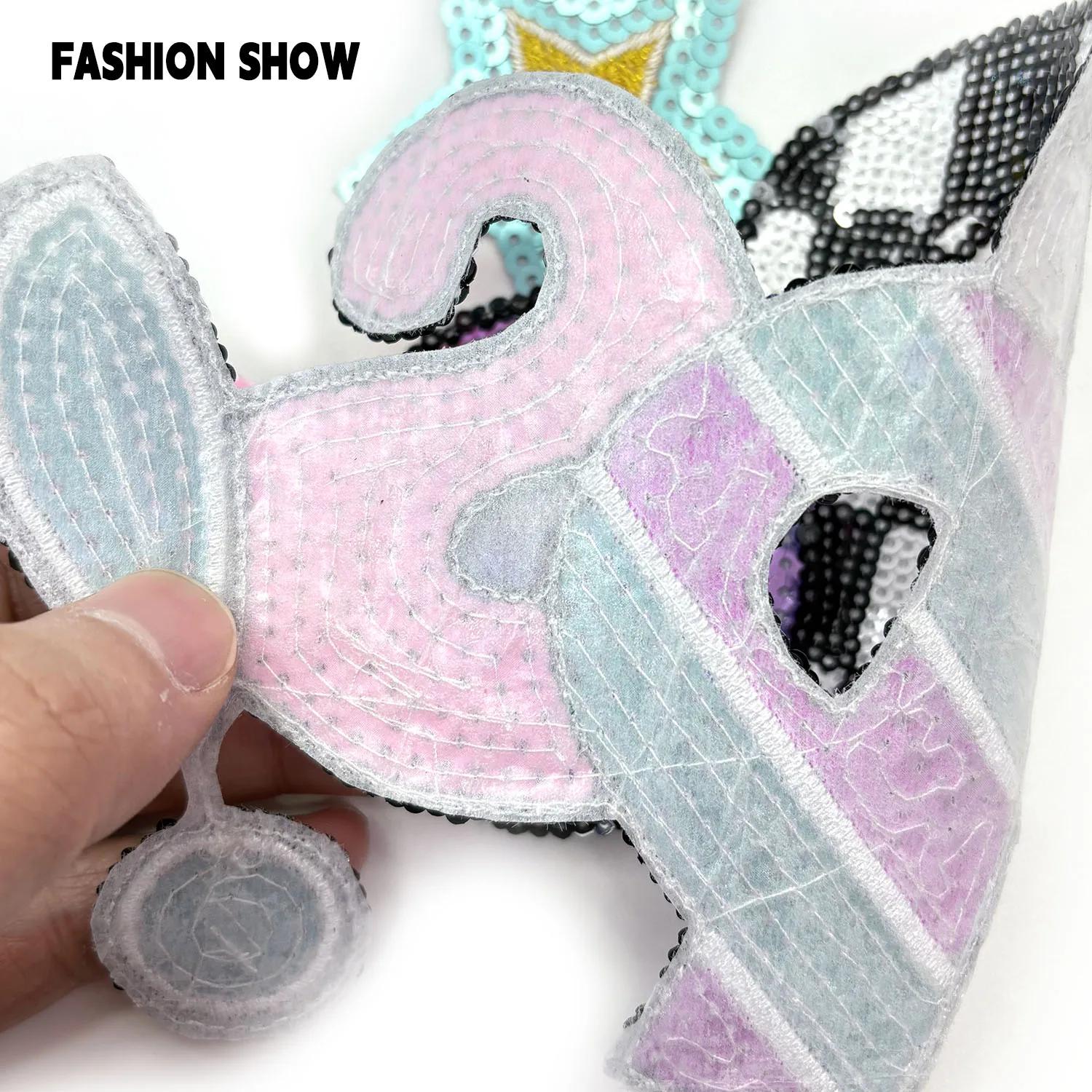 Sequin Embroidery Oops Letter Patches, Iron-On or Sew-On DIY Clothing Accessories, Trendy and Unique Decorations for Sweatshirts, T-Shirts, and Hats, Hand-Sewn Iron-On 3D Letters