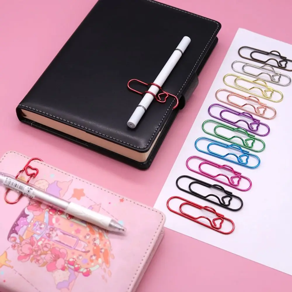 10pcs Colorful Multi-functional Pen Holder Paper Fix Clips Ticket Clip Paper Clips Photo Memo Document Clips Bookmarks