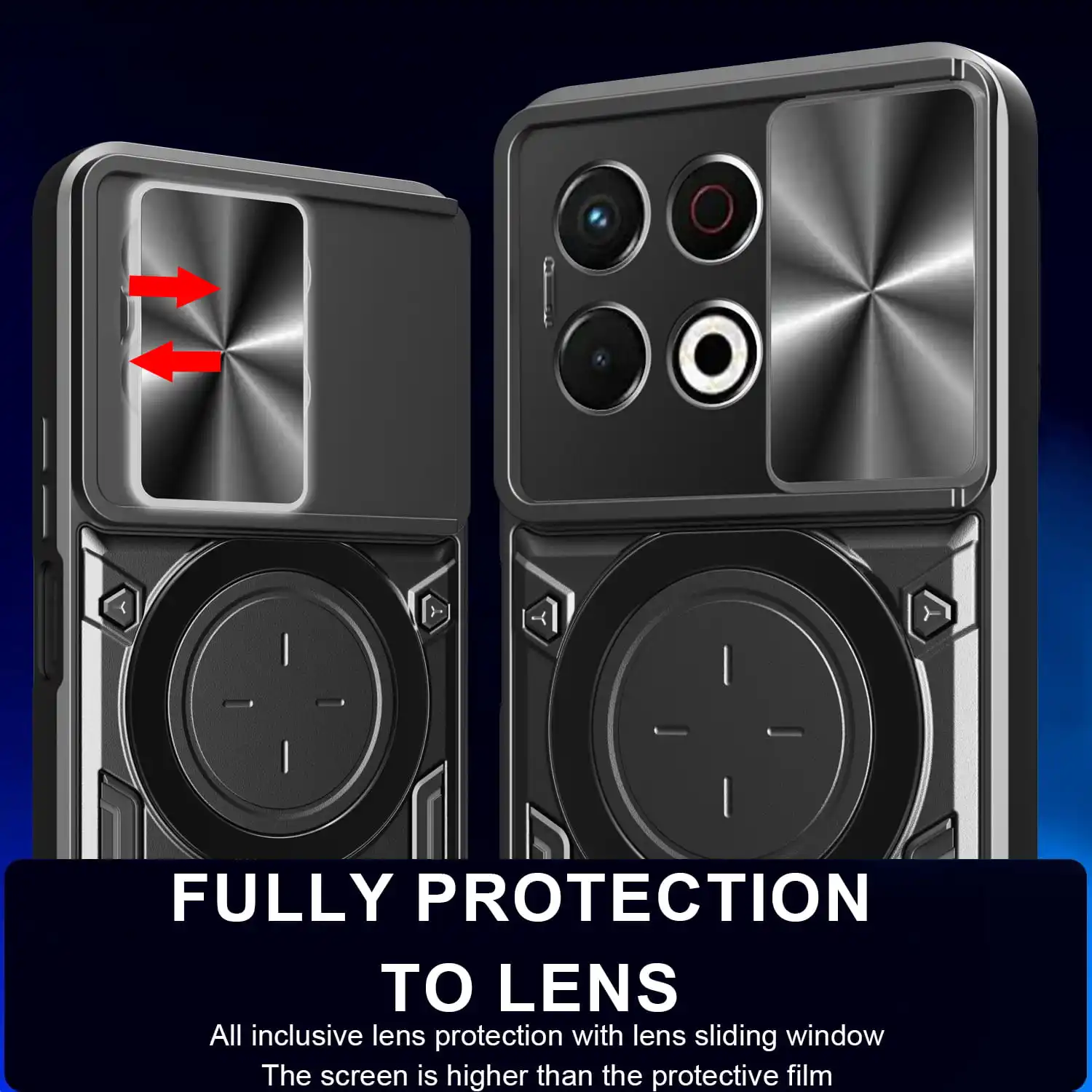 حافظة لهاتف Tecno Spark 30 5G كاميرا منزلق مغناطيسي حماية شرارة 30C 30Pro 4G غطاء 360 مسند دوار حلقة درع Funda Capa #4