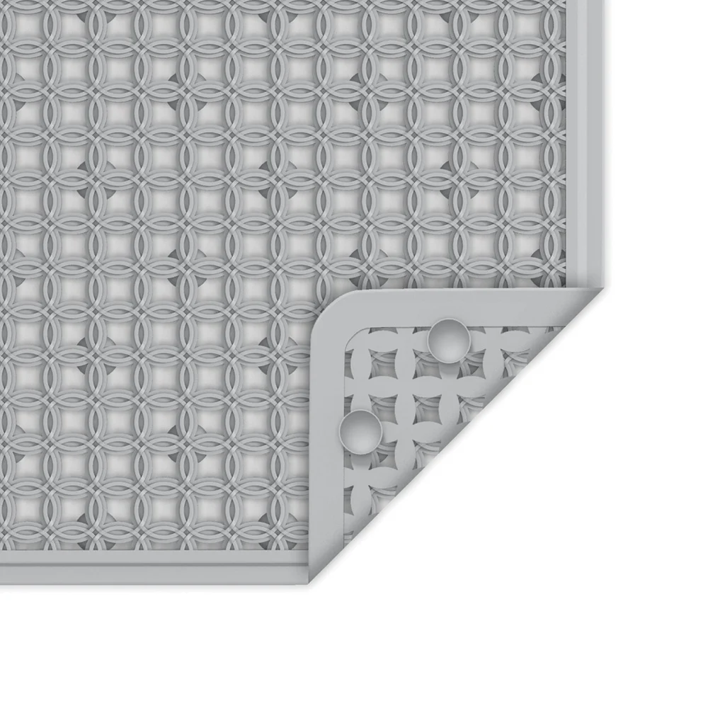 Mildew Resistant Bathtub Mat 15x27 Soft Textured Shower Mat with Suction Cups Machine Washable Non-Slip TPE Gray