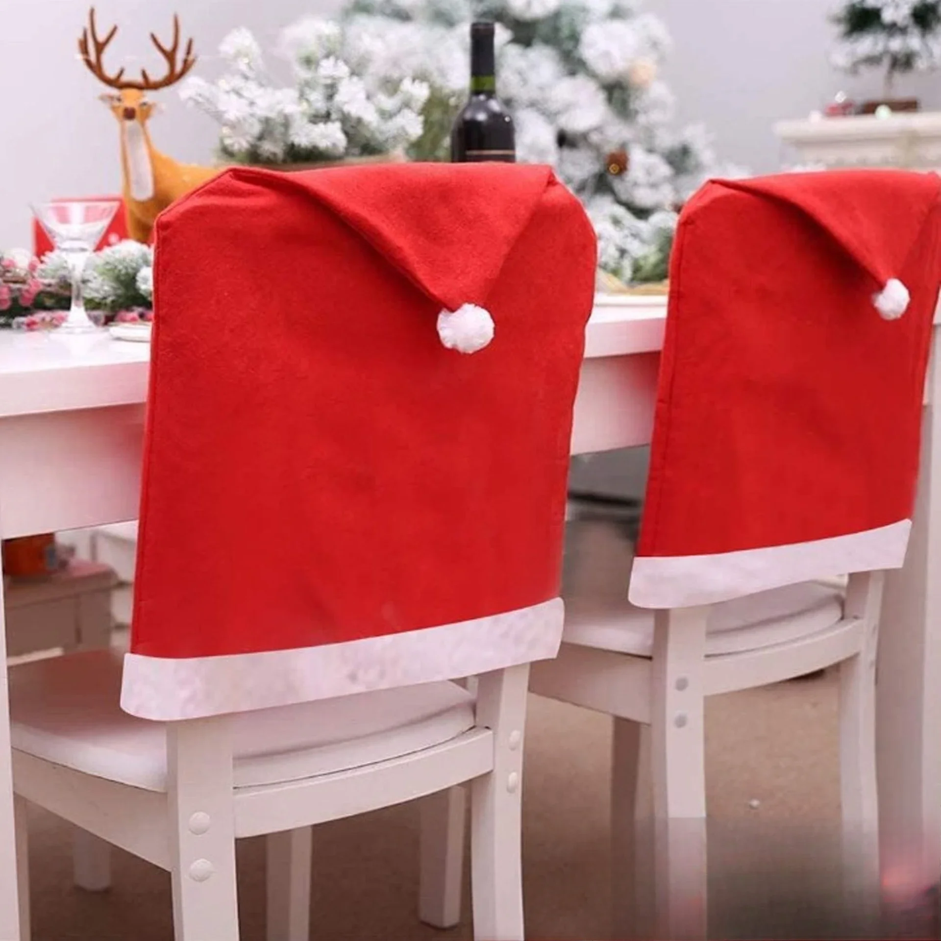 

2024 6Pcs New Christmas Chair Cover Non-woven Chair Cover Christmas Decoration Supplies