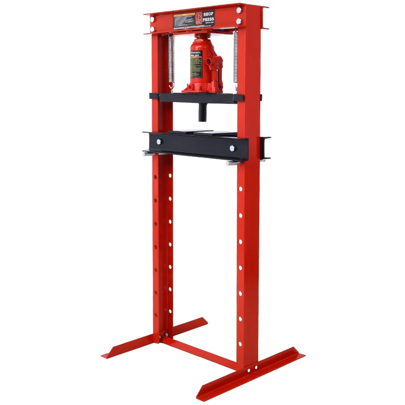 

Hydraulic Shop Press ,12-Ton Capacity , Floor Mount ,with Press Plates, H-Frame Garage Floor Press, Adjustable Working Table Hei
