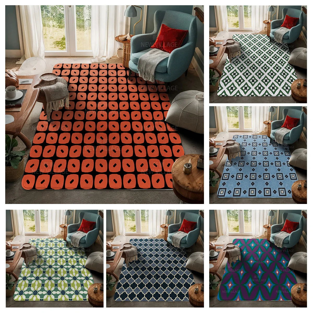 House entrance carpet Home door mat Living Room Bath Foot decoration non-slip rugs Modern geometric pattern nordic simple boho