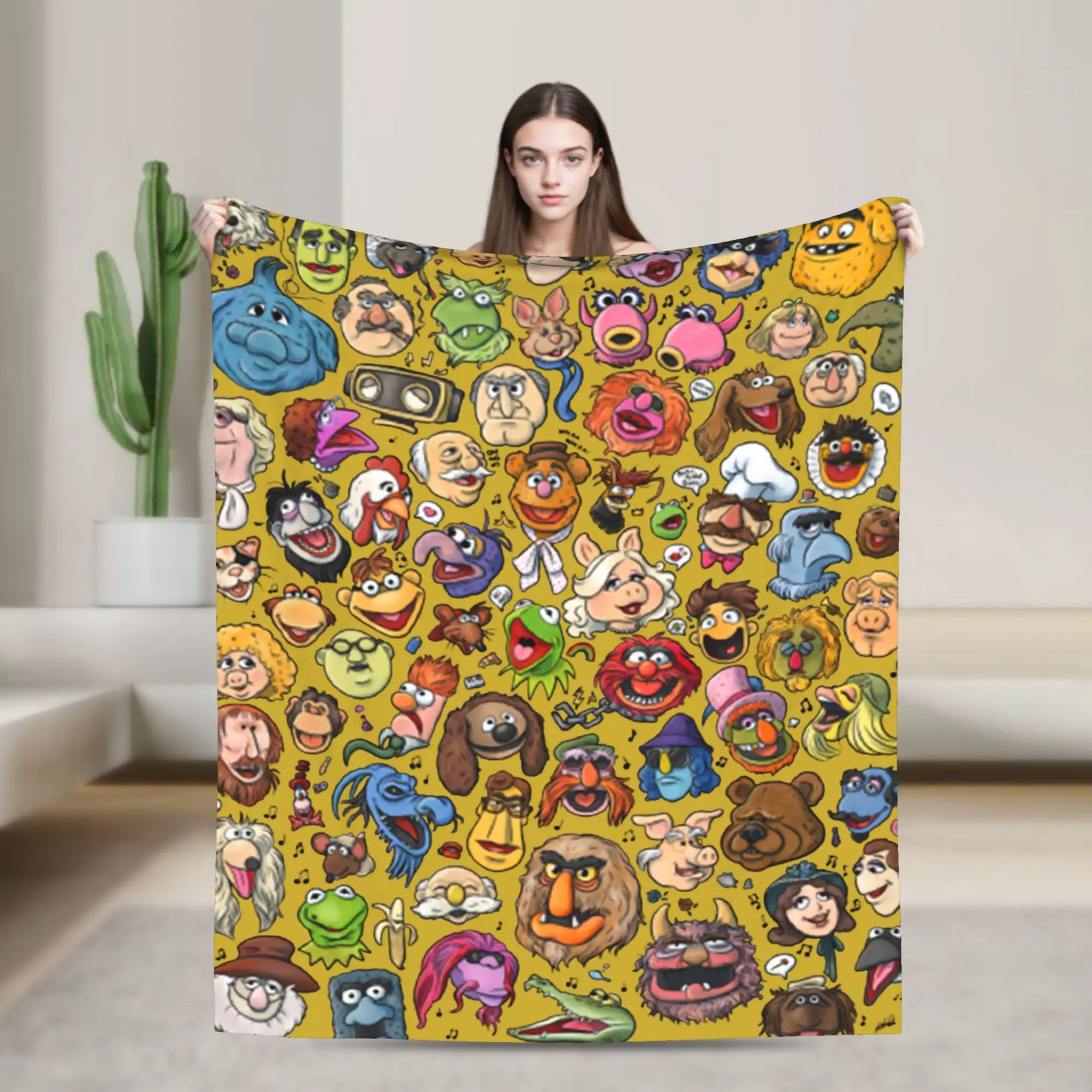 

It’s Time To Light The Muppet Show Blanket Flannel Spring Autumn Multi-function Throw Blanket for Home Car Plush Thin Quilt