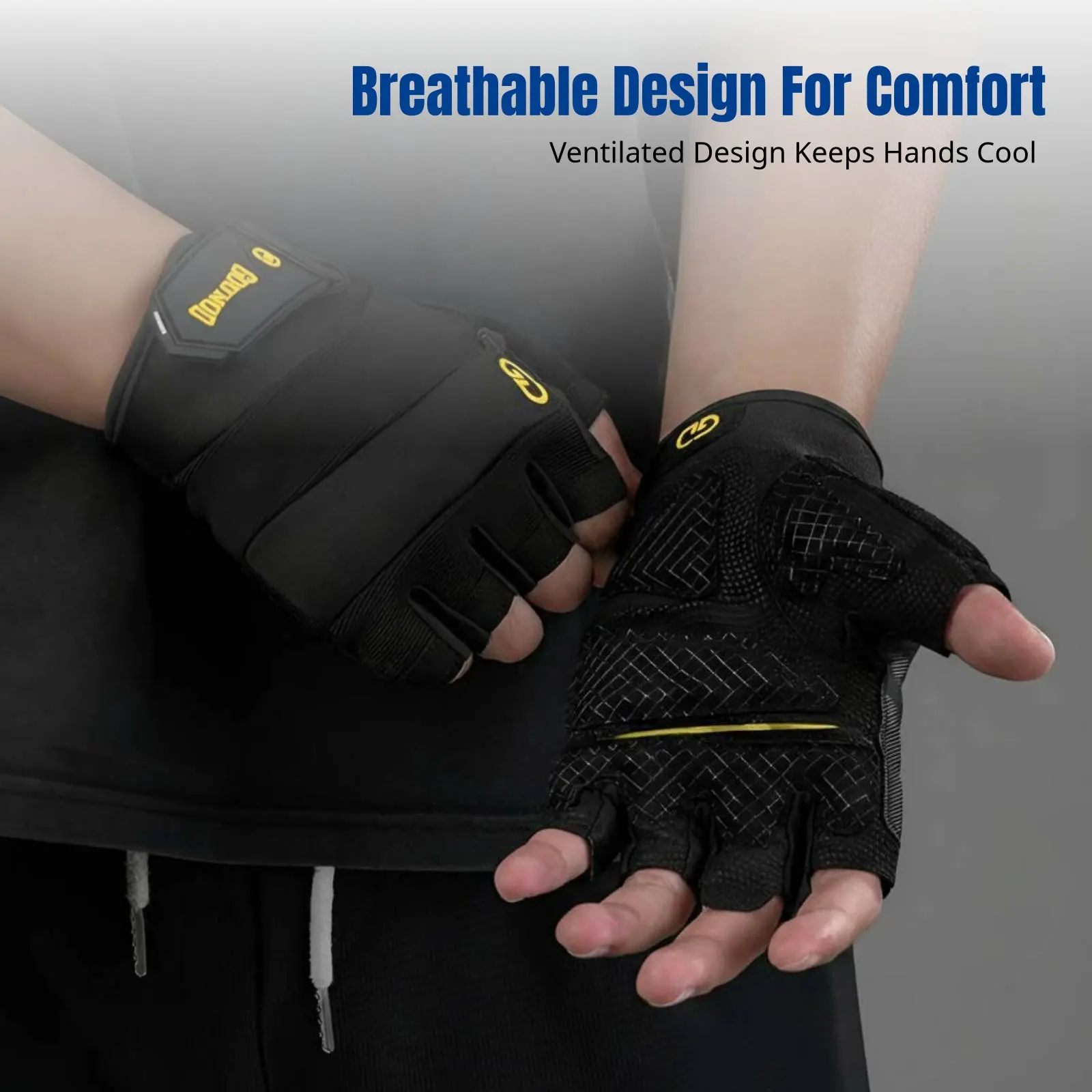 Спортивные перчатки без пальцев, утолщенные, нескользящие, с защитой ладоней, для фитнеса, тяжелой атлетики, велоспорта, тренировок для взрослых