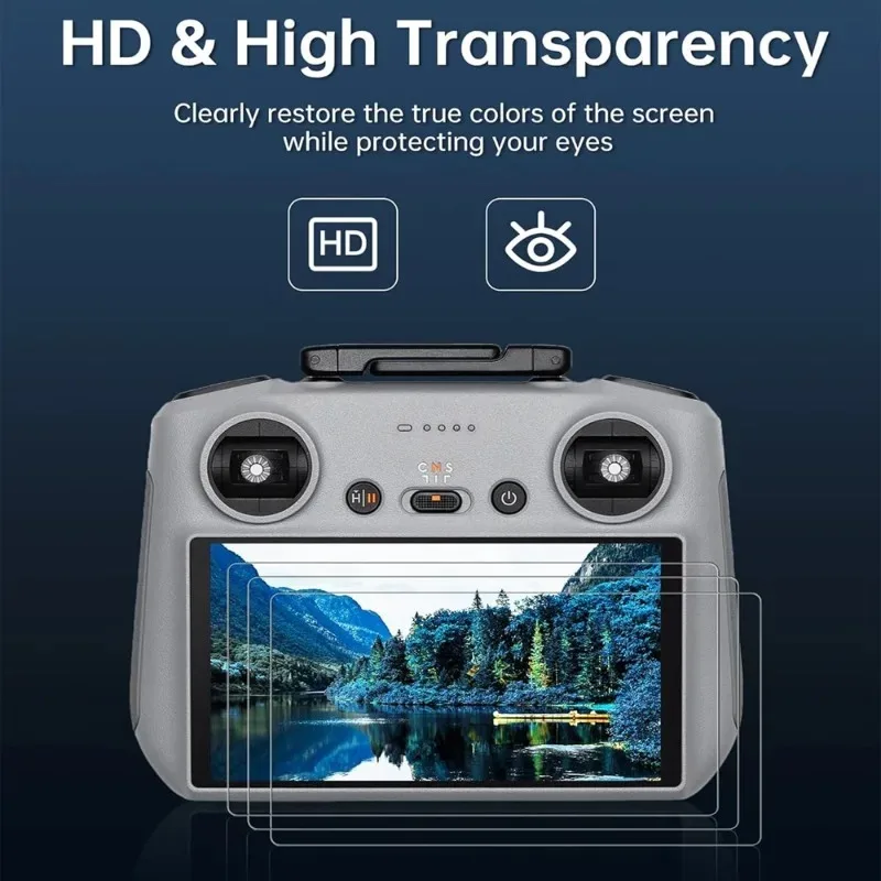 1-5PCS Tempered Glass Films for DJI RC/RC2 Remote Control Full Coverage Ultra-clear Hardness Screen Protectors for DJI RC 1 2