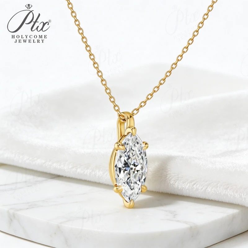 

Pendant Necklaces 6Prongs Marquise Shape Lab Grown Moissanite D Color VVS1 Clarity 925 Sterling Silver Gifts High Quality New