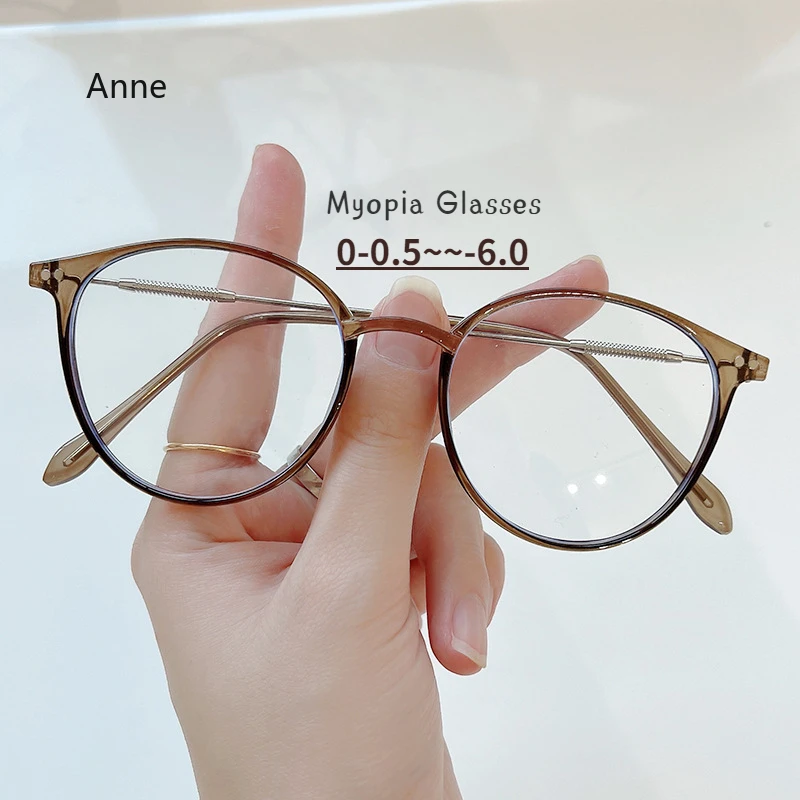 Fashion Finished Myopia Glasses Women Men Polygon Nearsighted Eyewear Prescription Diopter Minus -1.0 1.5 2.0 2.5 3.0 4.0 to -6